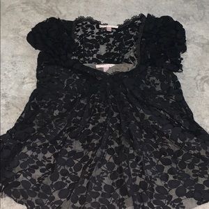 Black Lace Rebecca Taylor flowy top floral